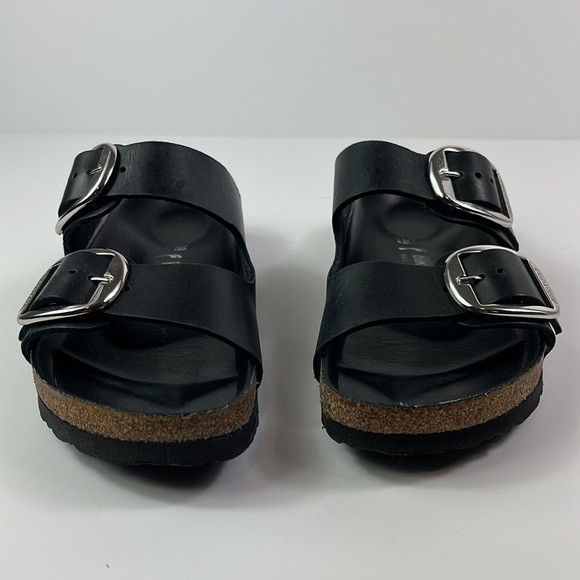 Birkenstock Arizona Oiled Leather  EU38 245 L7 M5 Narrow Black Germany Sandals - Picture 6 of 10